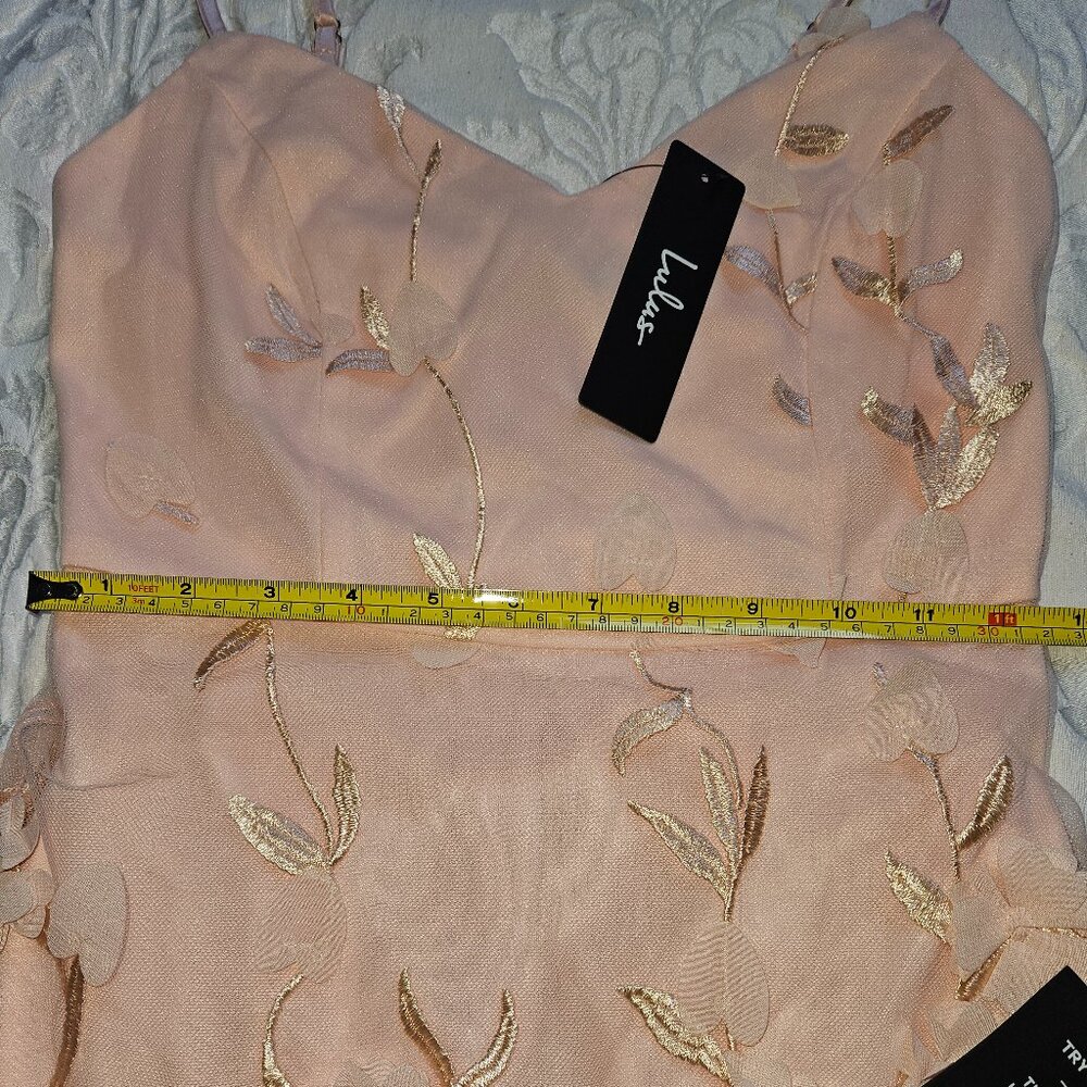 Lulus Limitless Adoration Blush Pink 3D Floral Embroidered Midi Dress - NWT, XS - Picture 6 of 12